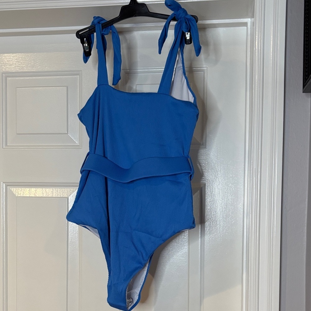 Blue Women's One Piece Swimsuit - Picture 4 of 10